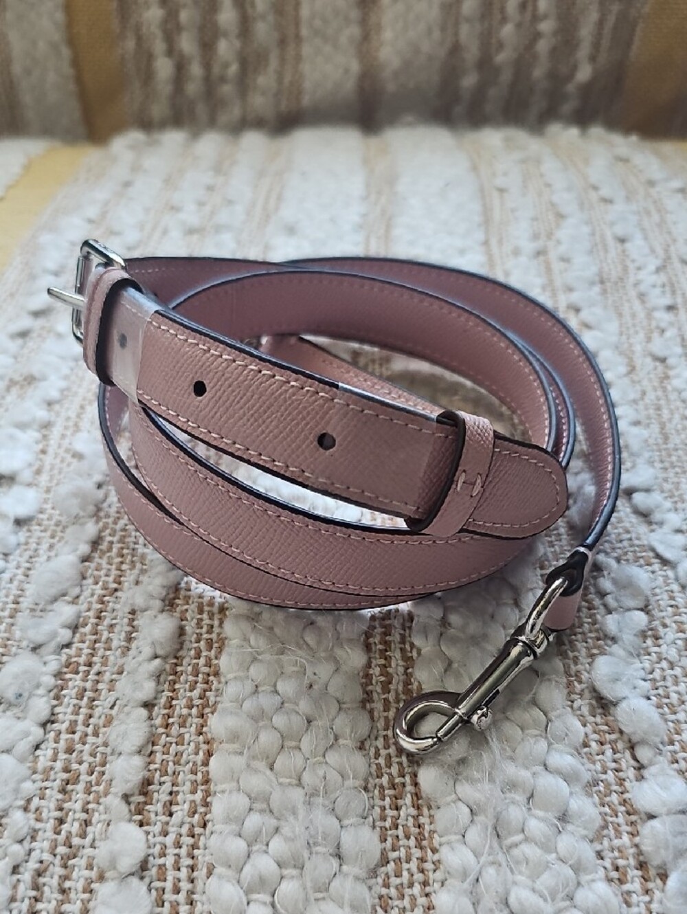 Coach Blush Pink Replacement Leather Strap with Silver Hardware - Picture 6 of 8